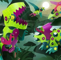 CLIXO Układanka magnetyczna Dinozaury , 36 elementy