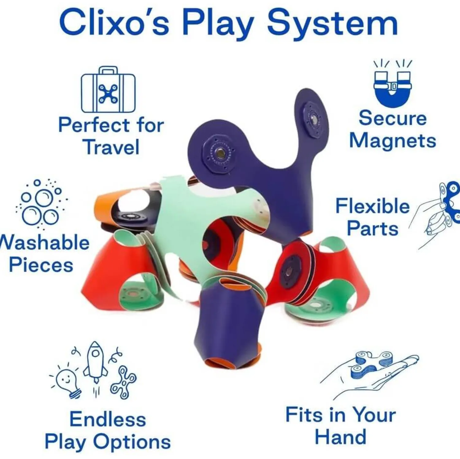 CLIXO Układanka magnetyczna Tiny & Mighty, kosmos