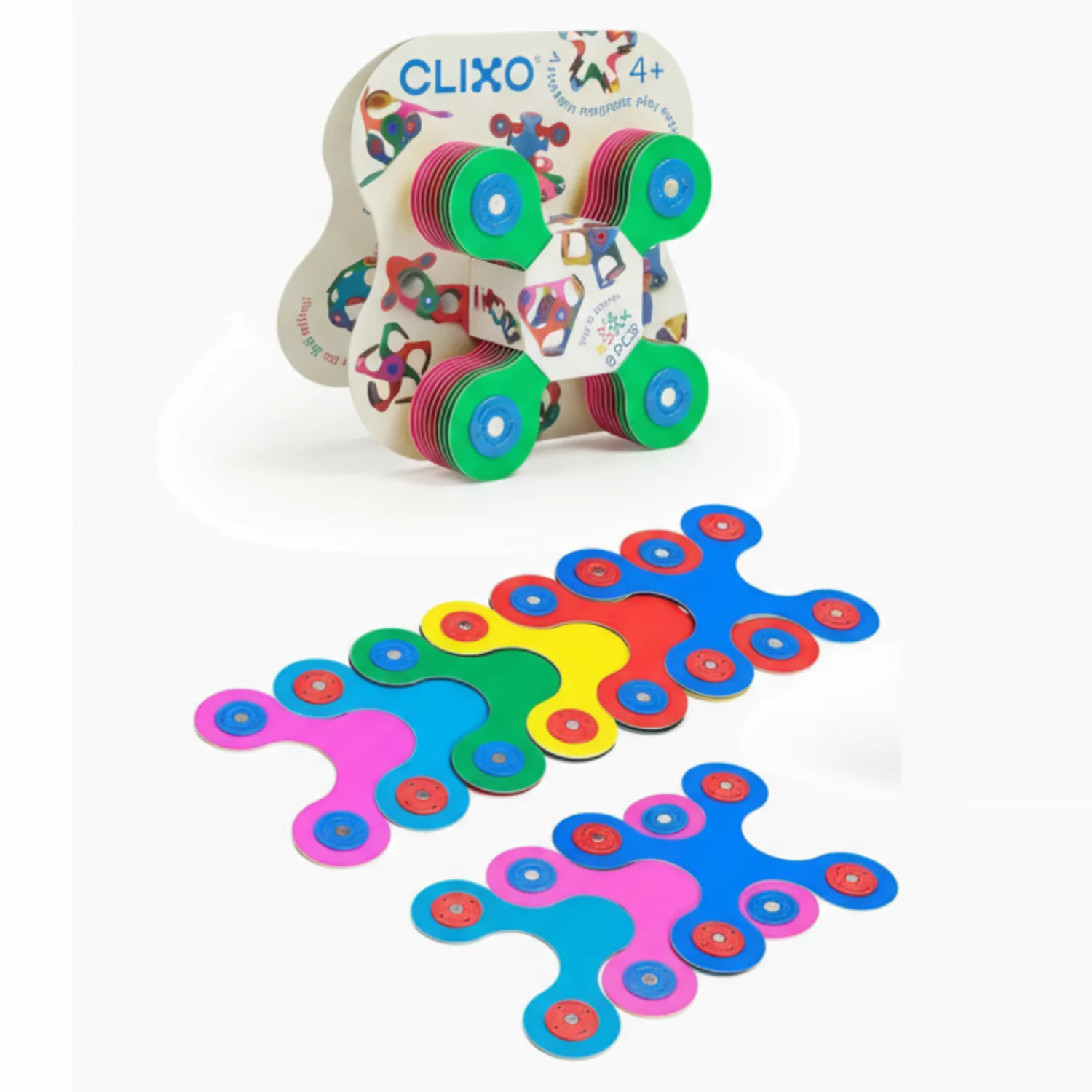 CLIXO Układanka magnetyczna Tiny & Mighty, różnokolorowe