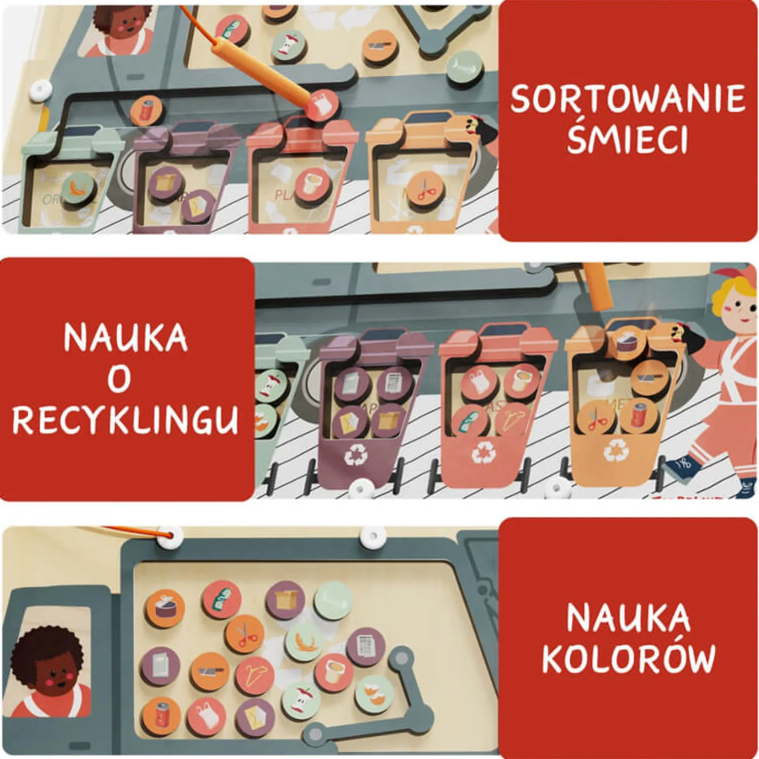 TOPBRIGHT Układanka magnetyczna Segregowanie śmieci, 3+