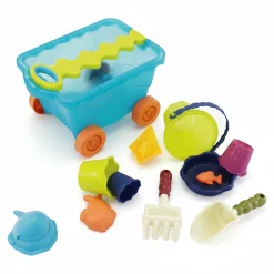 B.Toys Wavey–Wagon – niebieski wózek, wagonik z akcesoriami do piasku