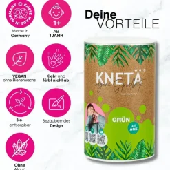 KNETA Wegańska masa plastyczna w puszce XXL, 1kg - zielona