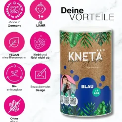KNETA Wegańska masa plastyczna w puszce XXL, 1kg - niebieska