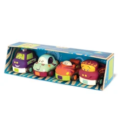 B.Toys Wheeee-ls! – zestaw 4 autek z napędem z fioletem i miętą