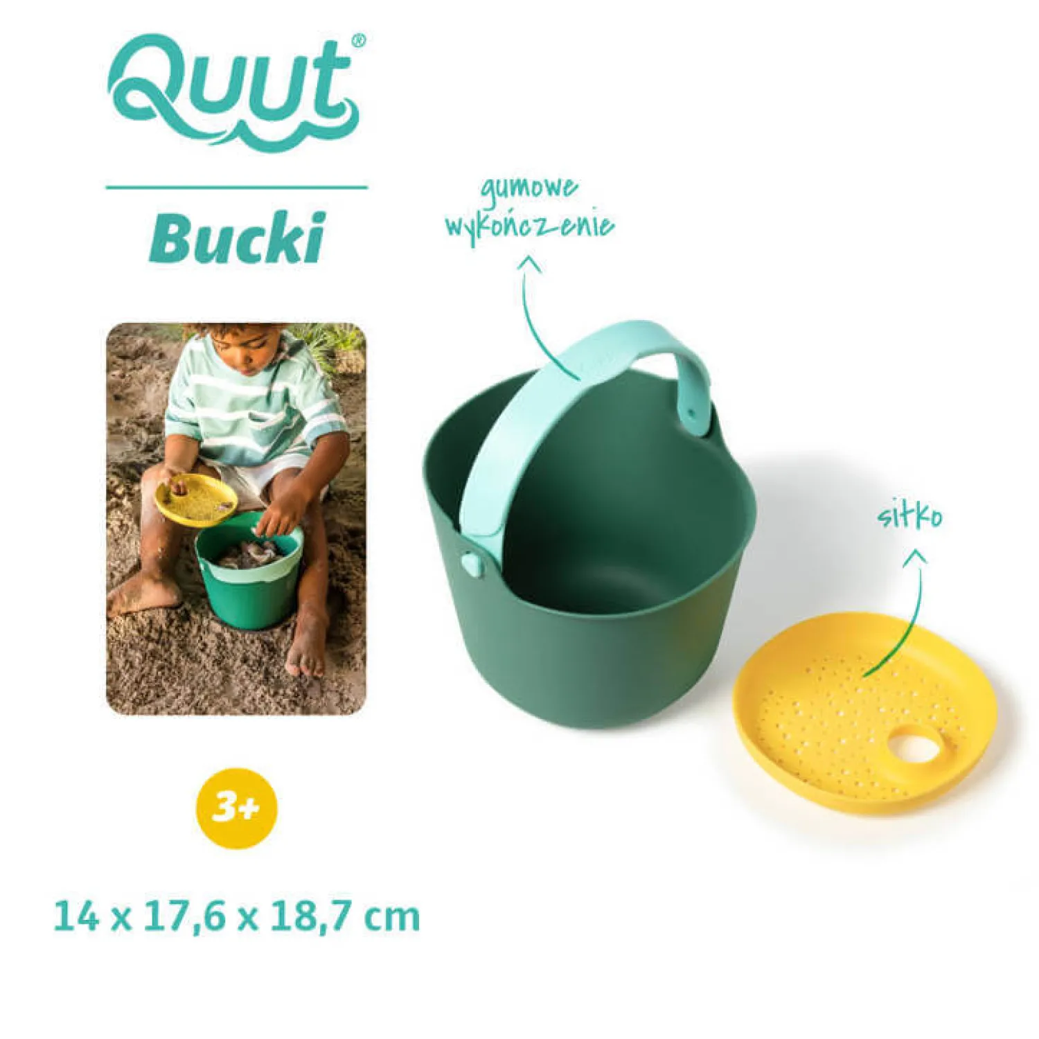 QUUT Wiaderko z sitkiem Bucki Garden Green
