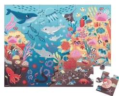Janod Świecące puzzle z mini-lampką UV Ocean 24 elementy 3+