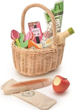 Tender Leaf Toys Wiklinowy koszyk z zestawem piknikowym