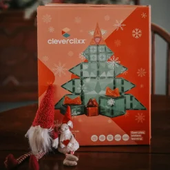 Cleverclixx Świąteczne klocki magnetyczne choinka 37 el.