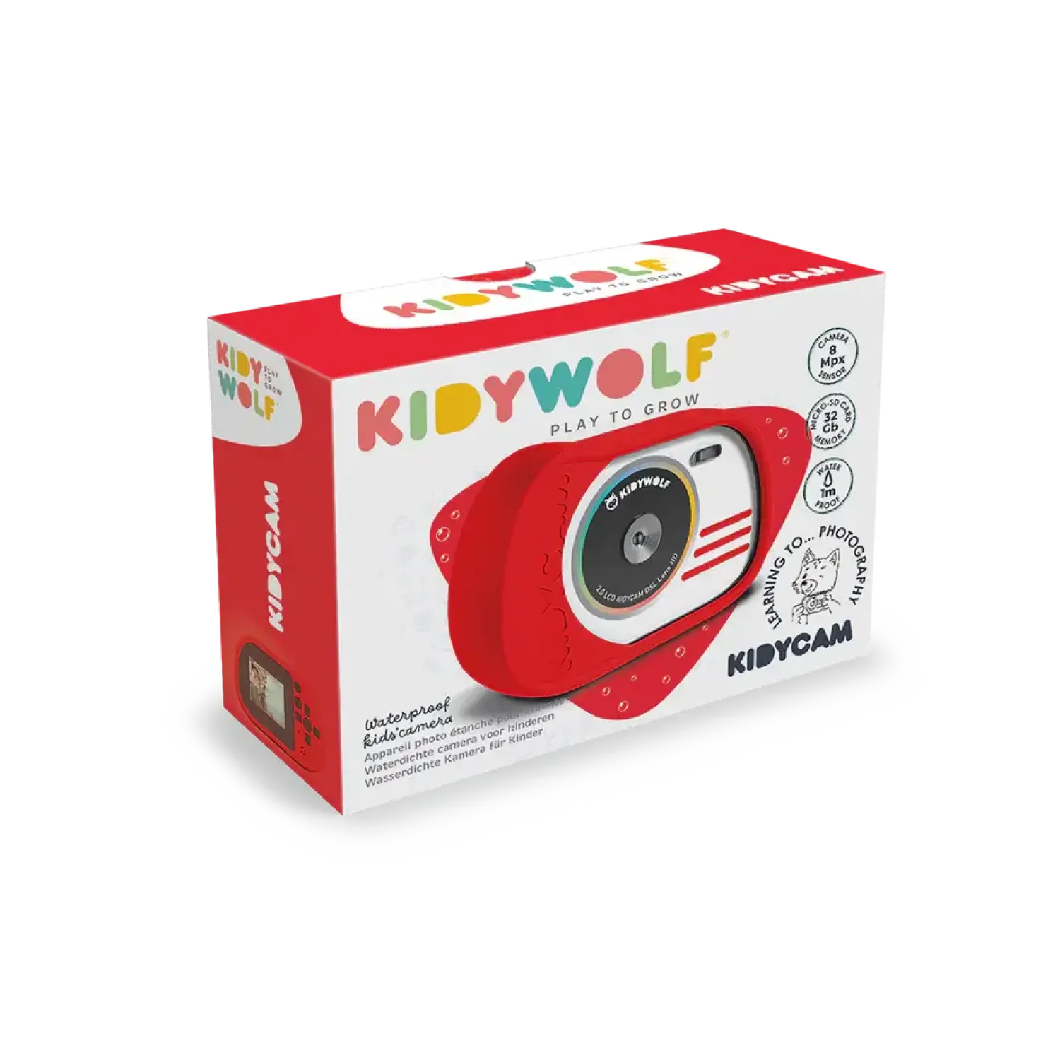 Kidywolf Wodoodporny aparat KIDYCAM - czerwony