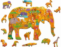 Ludattica WOODY PUZZLE – drewniane puzzle konturowe – SAWANNA