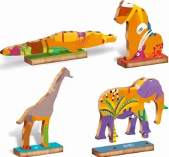 Ludattica WOODY PUZZLE – drewniane puzzle konturowe – SAWANNA