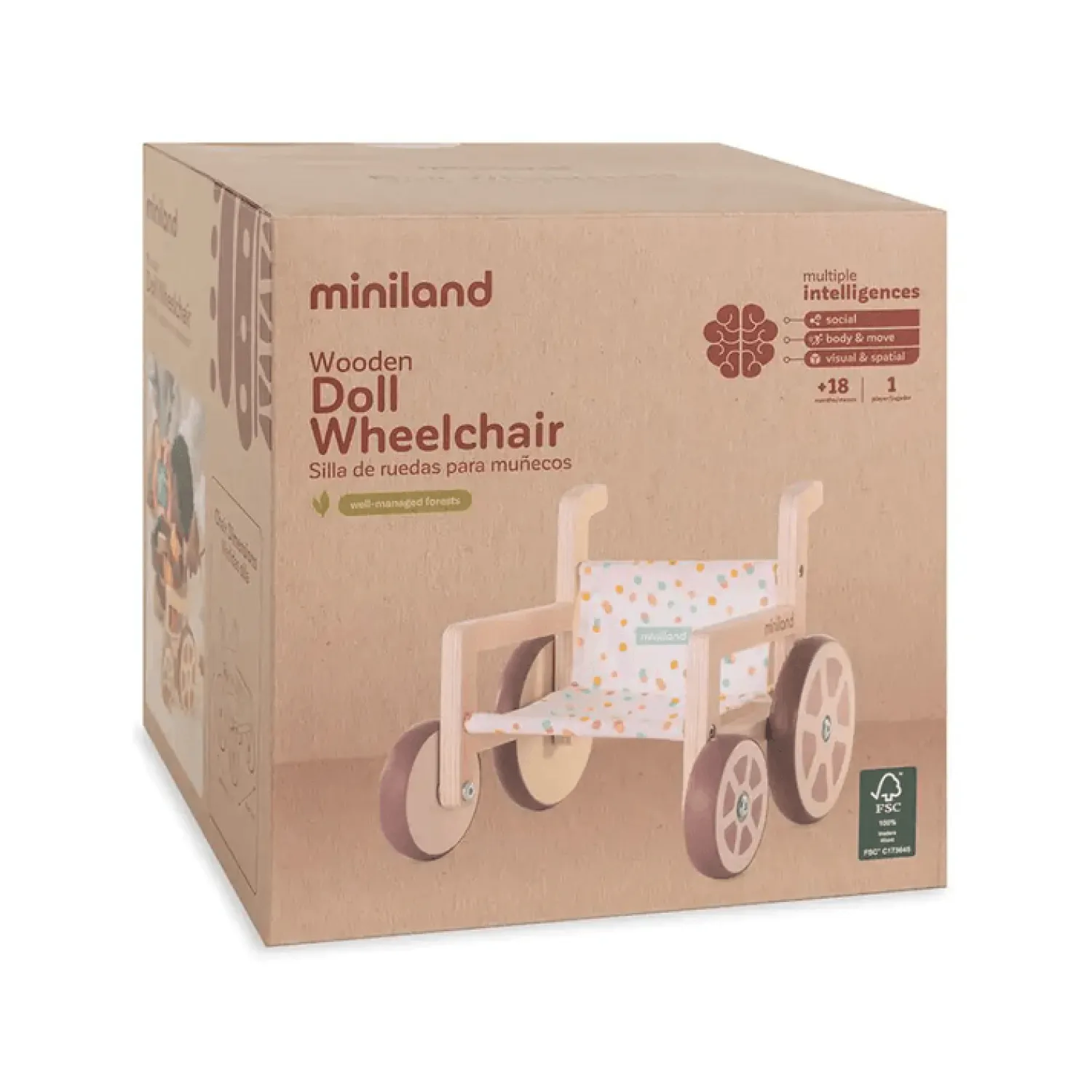 Miniland Wózek inwalidzki dla lalek