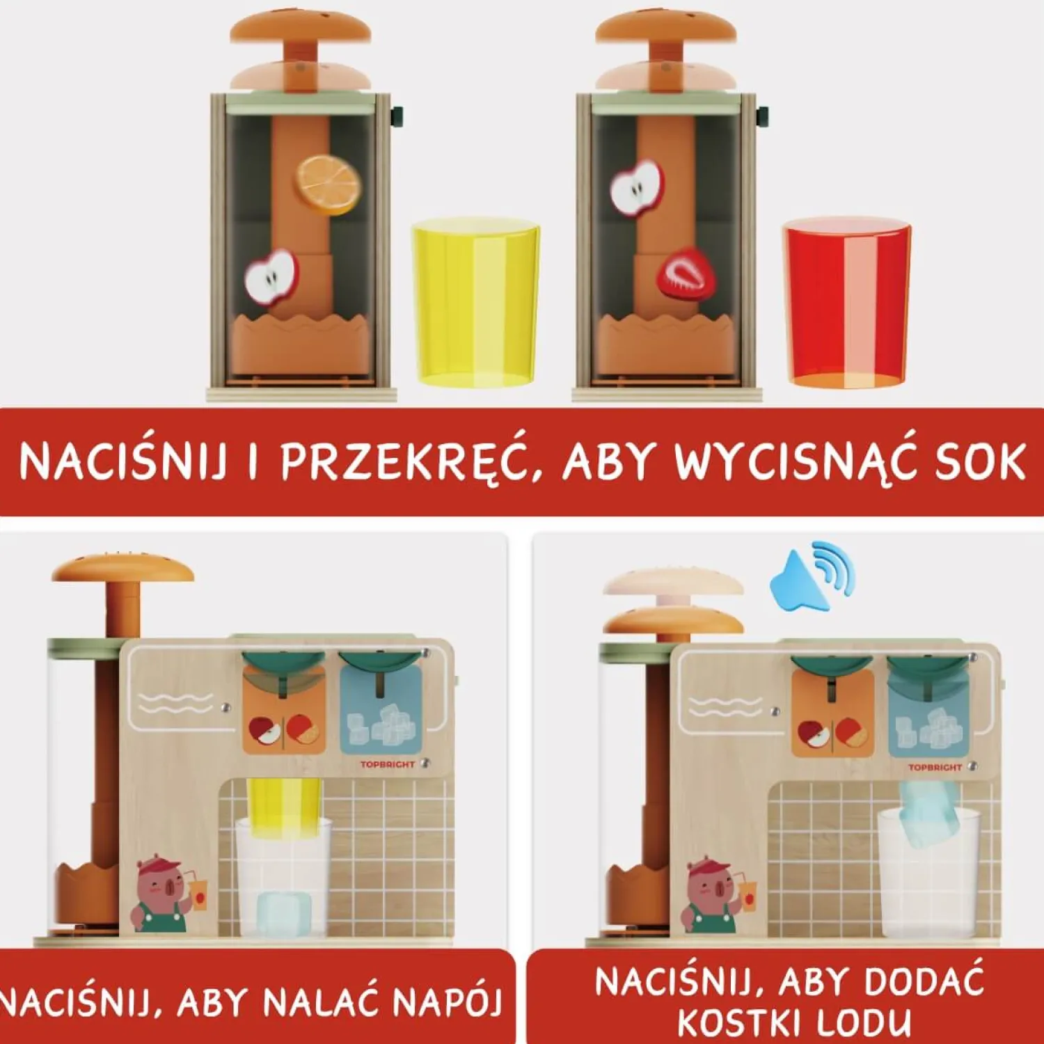 TOPBRIGHT Zabawka edukacyjna Wyciskarka do soków, 36m+