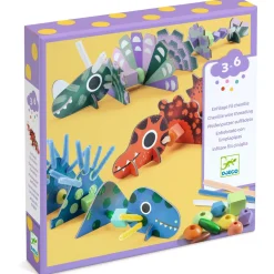 Djeco Zestaw artystyczny nawlekanie - DINOZAURY