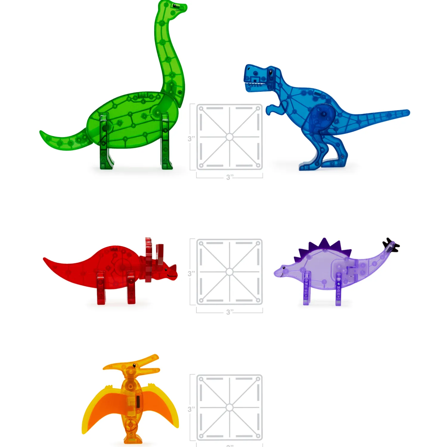 Magna-Tiles Zestaw Dino 5 el.