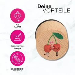 KNETA Zestaw drewnianych stempli, 6szt. - Fruits