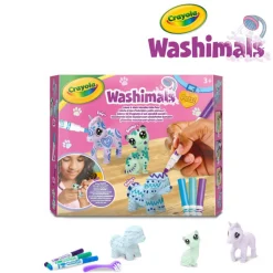 Crayola Zestaw 3 figurek do malowania i mycia Washimals, Pastel Pets 3+