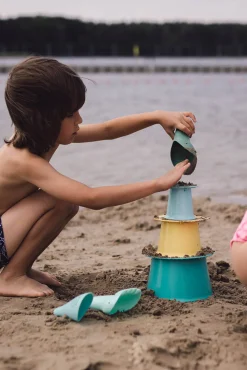 QUUT Zestaw 3 foremek do piasku Wieża Alto Lagoon Green + Banana Blue