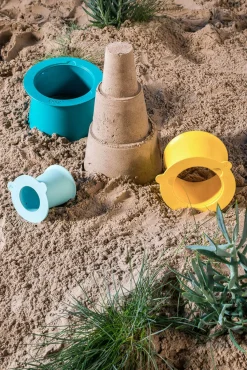 QUUT Zestaw 3 foremek do piasku Wieża Alto Lagoon Green + Banana Blue