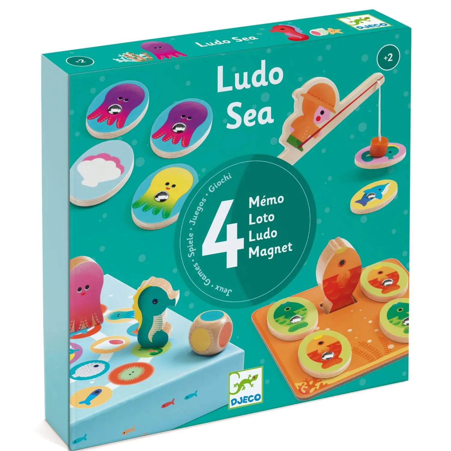 Djeco Zestaw 4 gier LUDO SEA