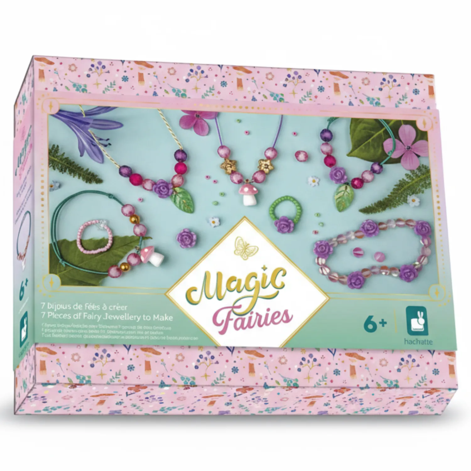 Janod Zestaw kreatywny do tworzenia biżuterii ze szkatułką do przechowywania Wróżki Magic Fairies 6+