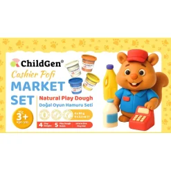 ChildGen Zestaw kreatywny Paw Pals Kasjer Pofi, 4 ciastoliny, foremki, mata