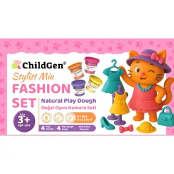 ChildGen Zestaw kreatywny Paw Pals Stylistka Mia, 4 ciastoliny, foremki, mata