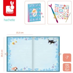 Janod Zestaw kreatywny Sekretny notes Magic Ocean 7+