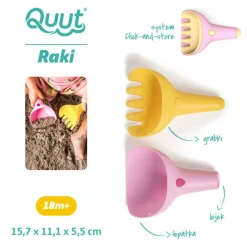 QUUT Zestaw łopatka + grabki Raki Banana Pink