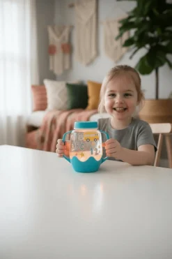 Glo Pals Zestaw sensoryczny DIY, świecący słoik z brokatami i figurkami Fun Fillers + naklejki gratis - ABC