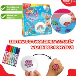 Zimpli Kids Zestaw tatuaży do wody + flamastry