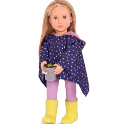 OurGeneration Zestaw ubranek dla lalek - Puddles of Fun - poncho i kalosze