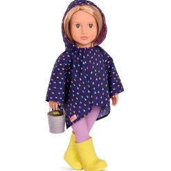 OurGeneration Zestaw ubranek dla lalek - Puddles of Fun - poncho i kalosze