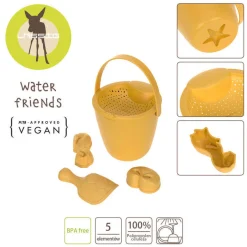 Lassig Zestaw 5 zabawek do piasku Water Friends - żółty