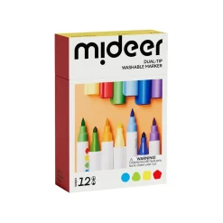 Mideer Zmywalne markery z podwójną końcówką (12 kolorów)