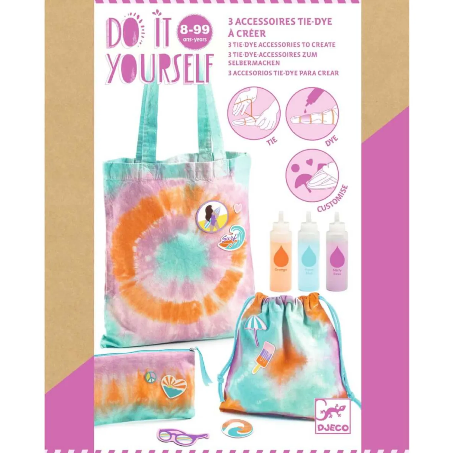 Djeco Zrób to sam - FARBOWANIE METODĄ TIE-DYE 8+